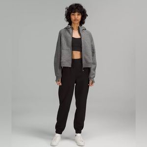 Lululemon Oversized Scuba Full Zip in Heathered Speckled Black